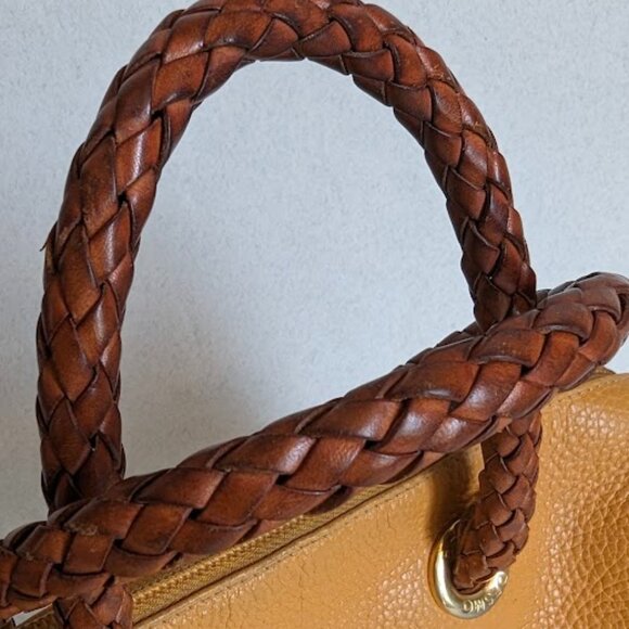 Orange Desmo Italian Leather Handbag - Picture 9 of 14